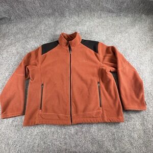 Vintage Y2K Fleece Jacket Men XL Orange Black Zip Outdoor Gorpcore‎ Hiking 90s